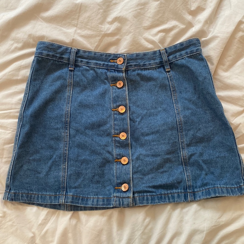 Forever21 button up jean skirt